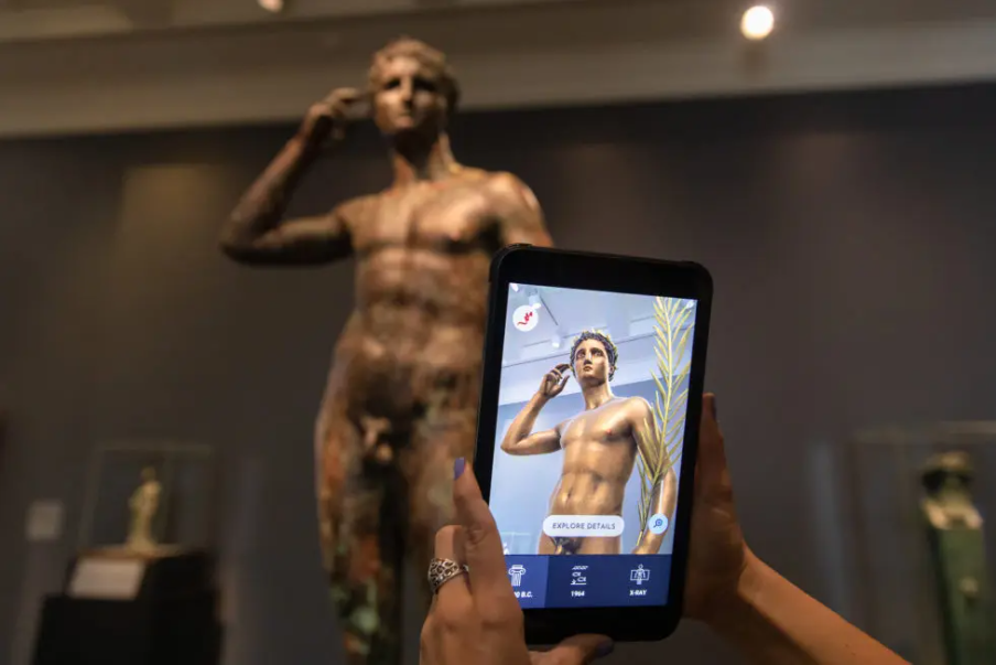Victorious Athlete in Augmented Reality